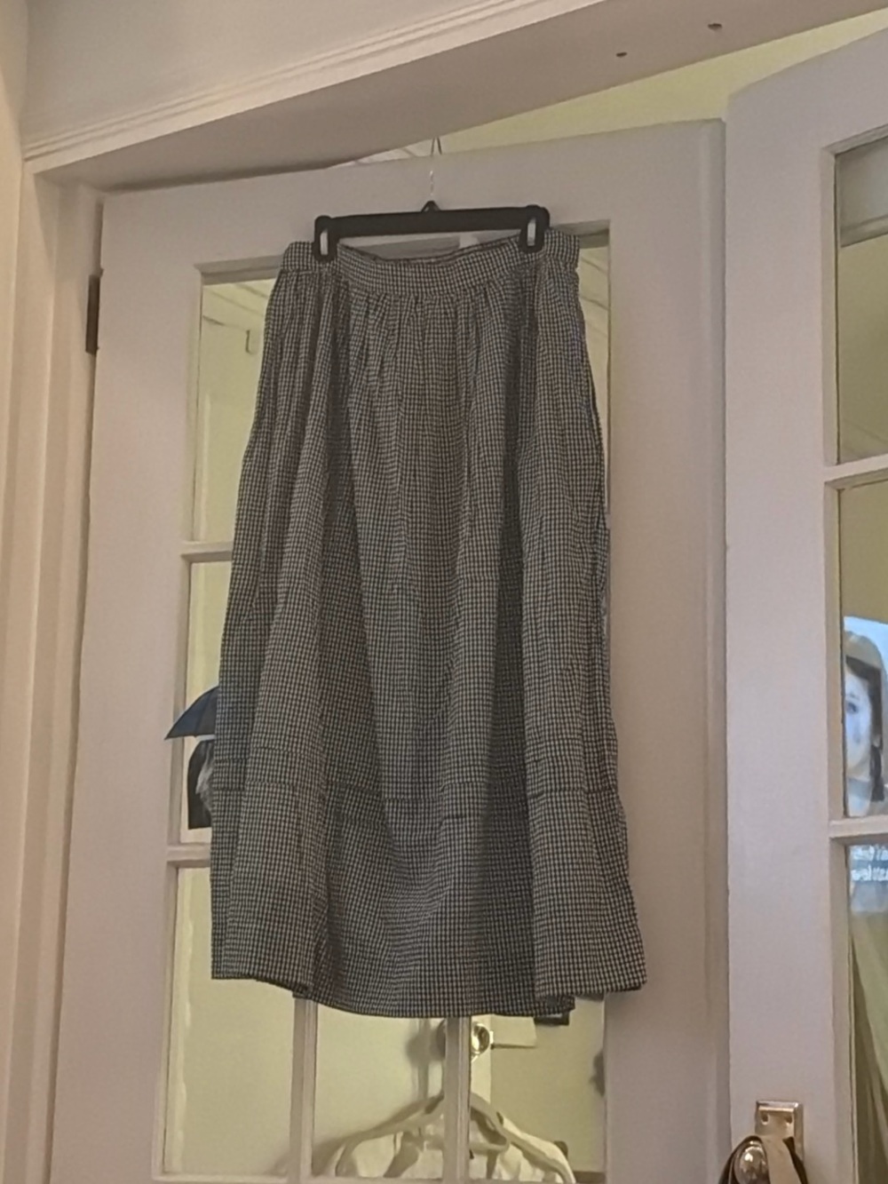 Gap x Dôen Navy & White Gingham Midi Skirt